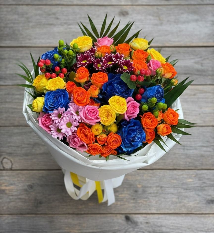 Букет цветов из: Розы и Хризантемы в Рыбинске