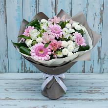 Букет цветов из:  Герберы, Альстромерии и Хризантемы #REPLACE_PRED# Рыбинске