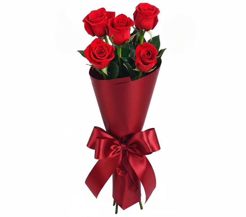 Букет 5 Красных роз Эдлесс Лав в Рыбинске