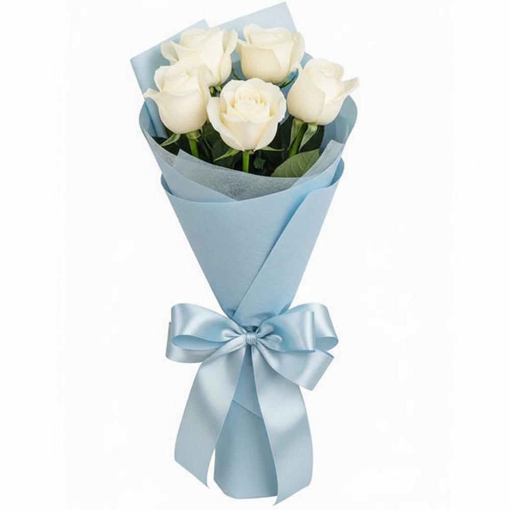 Букет 5 Белых роз Проуд в Рыбинске
