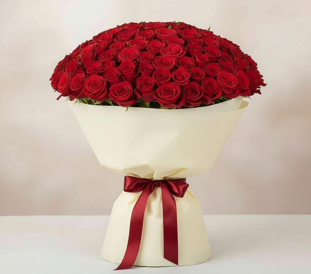 Букет 101 Красная роза Милано в Рыбинске