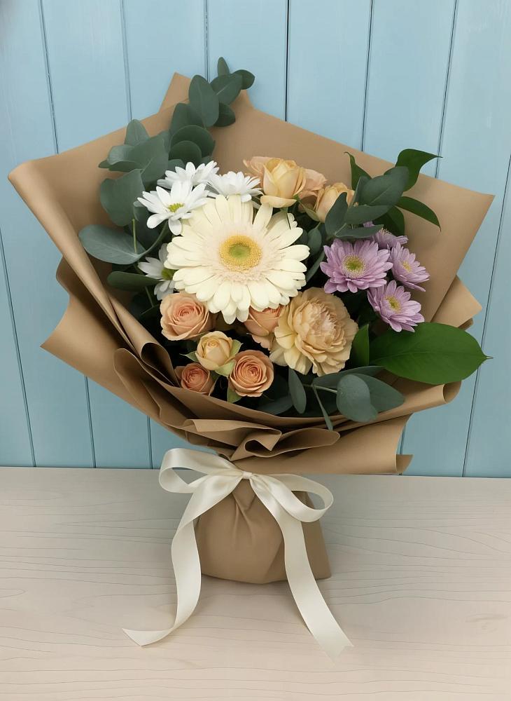 Букет цветов из: Герберы и Хризантемы в Рыбинске