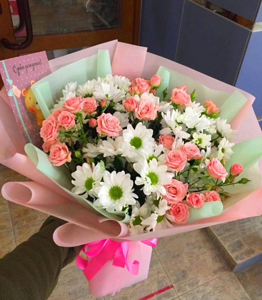 Букет цветов из: Розы и Хризантемы в Рыбинске