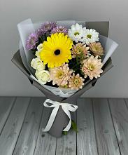 Букет цветов из:  Розы, Герберы и Хризантемы #REPLACE_PRED# Рыбинске