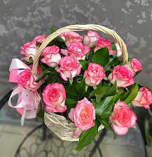 Цветочная композиция из Розы в корзине #REPLACE_PRED# Рыбинске