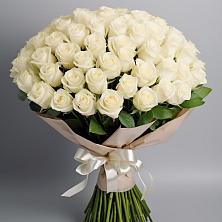 Букет 101 беля роза Белоснежка в Рыбинске