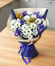 Букет цветов из:  Розы, Ирисы и Хризантемы #REPLACE_PRED# Рыбинске