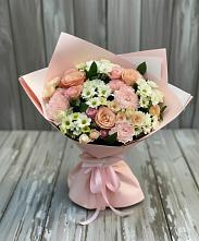 Букет цветов из:  Гвоздики, Розы и Хризантемы в Рыбинске