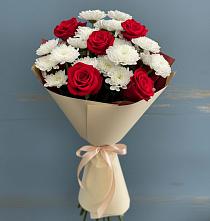 Букет цветов из:  Розы и Хризантемы в Рыбинске