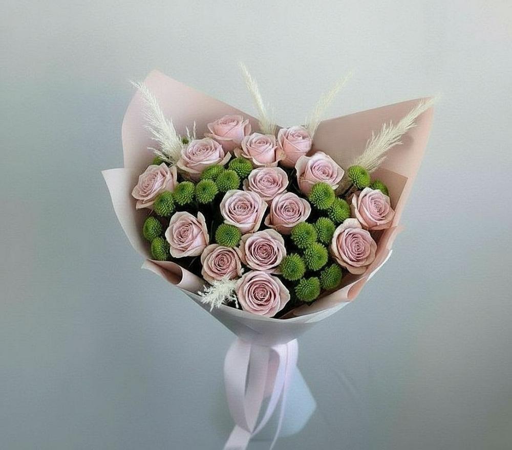 Букет цветов из: Розы и Хризантемы в Рыбинске