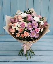 Букет цветов из:  Хризантемы, Розы и Альстромерии #REPLACE_PRED# Рыбинске