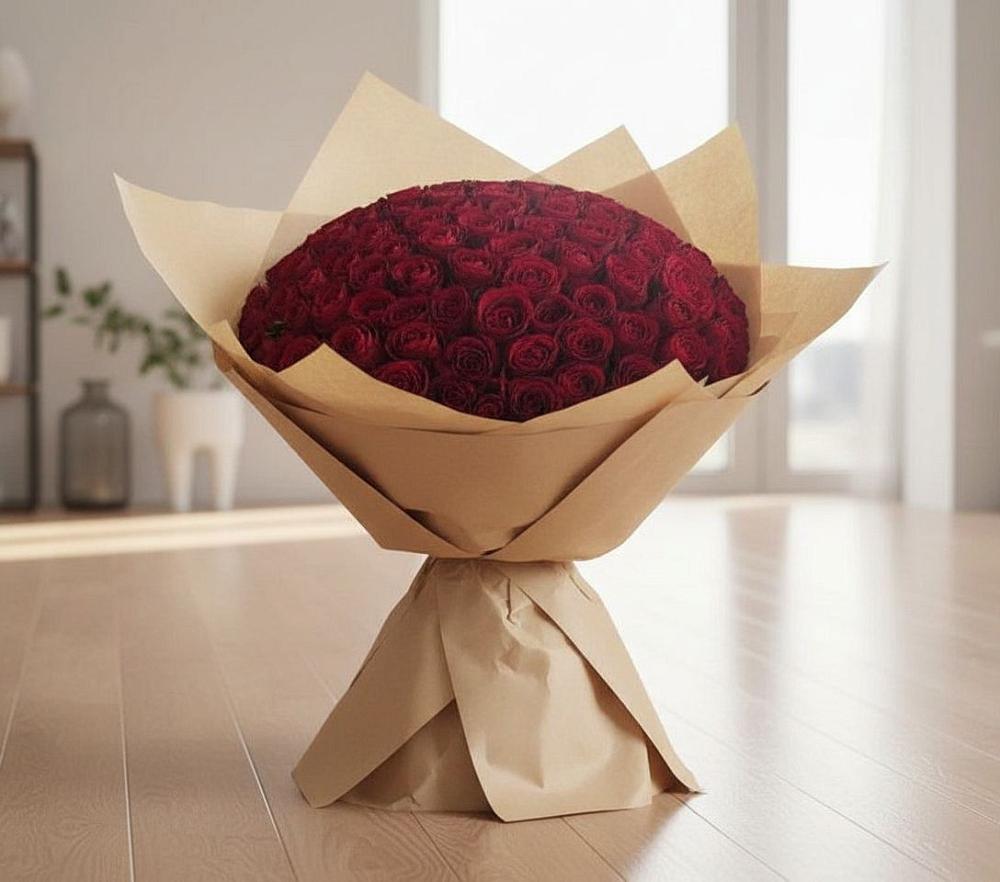 Букет 101 Красная роза в Рыбинске