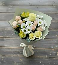 Букет цветов из:  Альстромерии, Розы и Хризантемы #REPLACE_PRED# Рыбинске