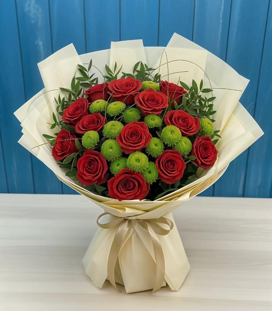 Букет цветов из: Розы и Хризантемы в Рыбинске